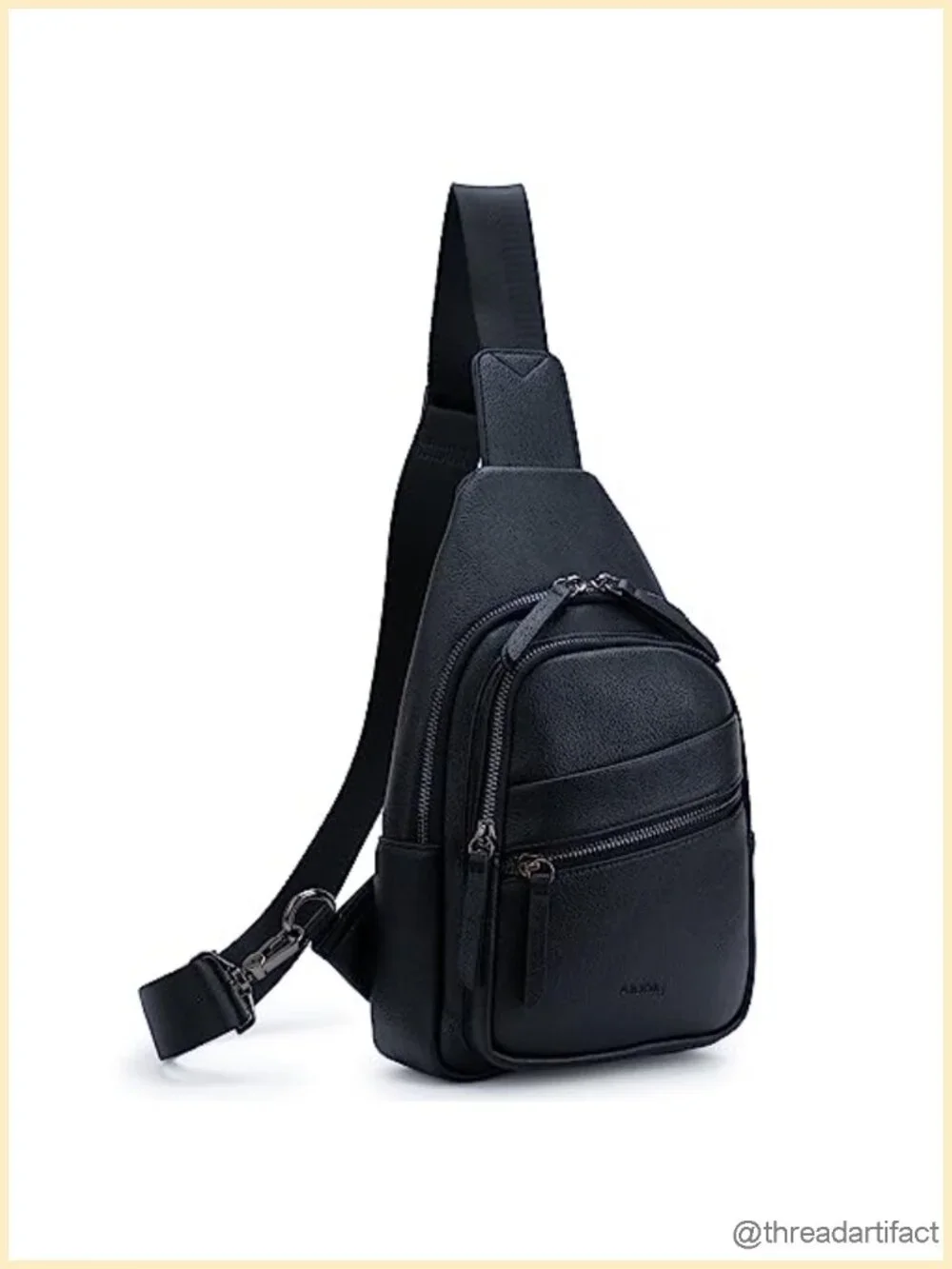 Large Vegan Leather Sling Bag Crossbody Purse Fashionable Chest Bag Travel